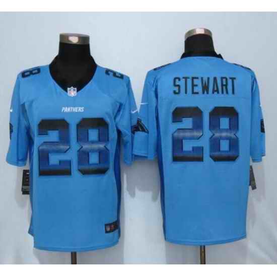 Nike Panthers #28 Jonathan Stewart Blue Alternate Mens Stitched NFL Limited Strobe Jersey